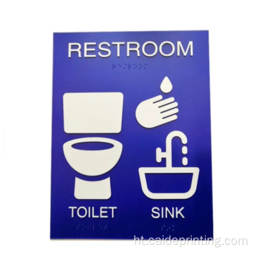 Acrylic Braille signage pòt siy pou siy twalèt